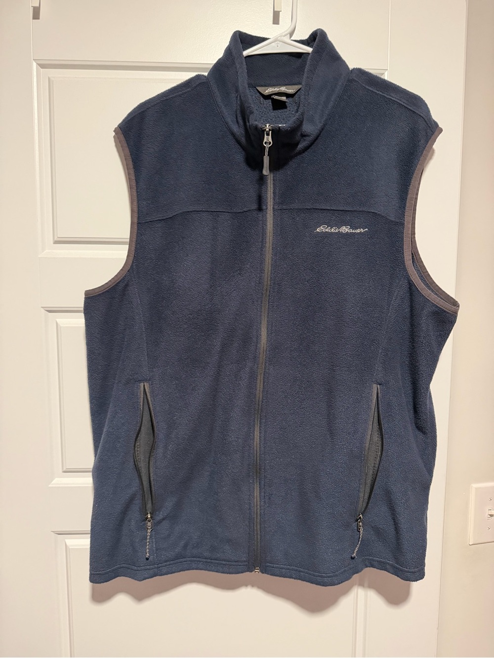Eddie Bauer Navy Full-Zip Fleece Vest